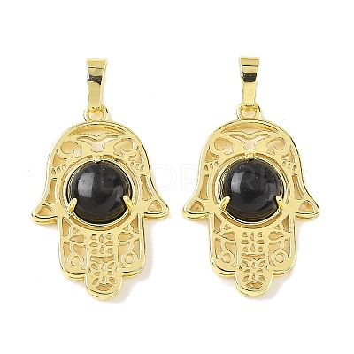 Natural Obsidian Pendants G-F786-07G-31-1