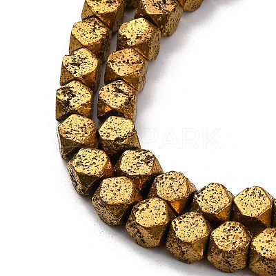 Electroplated Natural Lava Rock Beads Strands G-A256-C01-01C-1