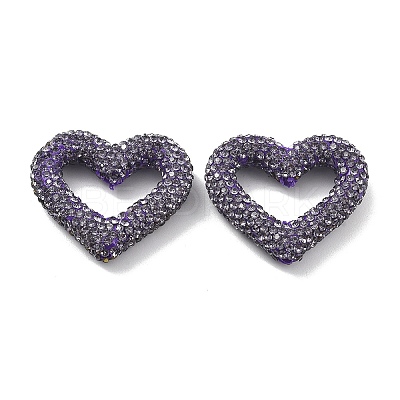 Heart Shape Polymer Clay Rhinestone Beads CLAY-NH0001-09A-06-1