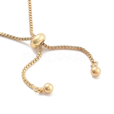 Brass Pave Clear Cubic Zirconia Rectangle Box Chain Slider Bracelets BJEW-YWC0002-05B-G-1