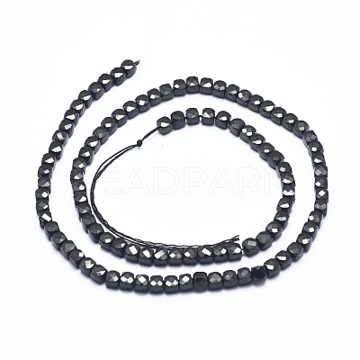 Natural Black Spinel Beads Strands G-D0003-B08-1