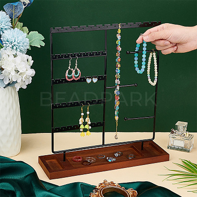 Iron Jewelry Set Display Stands EDIS-WH0029-23-1