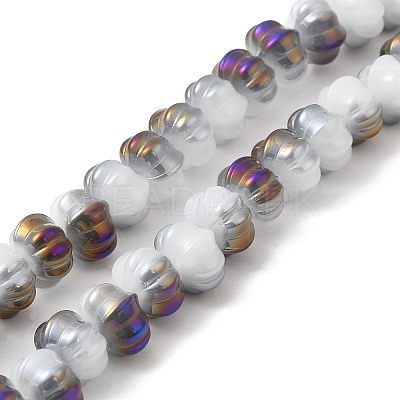 Rainbow Plated Electroplate Glass Beads GLAA-G106-02A-HP02-1