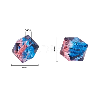 Two Tone Transparent Spray Painted Acrylic Bead X-ACRP-T005-26C-1