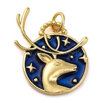Brass Enamel Pendants KK-K339-04B-G-1