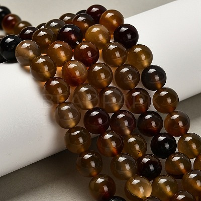 Dyed Natural Agate Beads Strands G-G203-10D-10mm-1