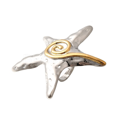 Starfish 304 Stainless Steel Finger Rings RJEW-G339-04P-1