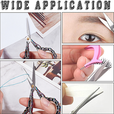 1Pc Peach Blossom Stainless Steel Scissors AJEW-SC0002-78A-1