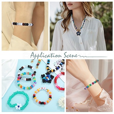 1200Pcs 6 Colors Transparent Plastic Beads KY-SZ0001-55-1