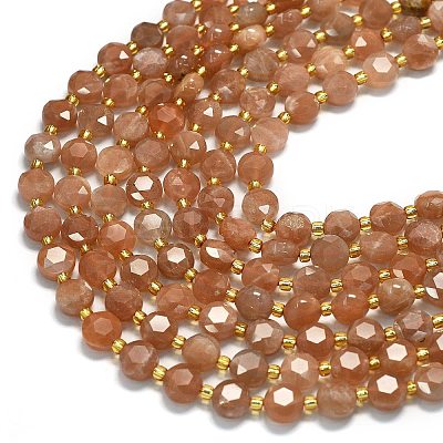 Natural Peach Moonstone Beads Strands G-C116-A10-02-1