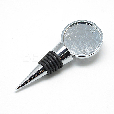 Zinc Alloy Wine Bottle Stoppers Cabochon Settings X-MAK-R022-03-1