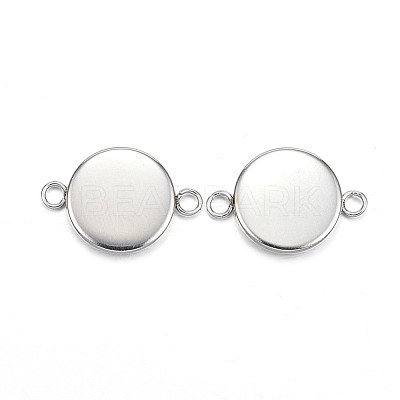 Tarnish Resistant 304 Stainless Steel Cabochon Connector Settings STAS-G127-14-10mm-P-1