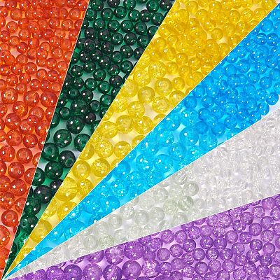 Spray Painted Crackle Glass Beads CCG-PH0002-04-1