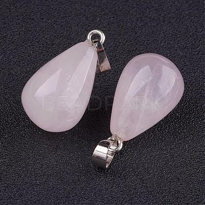 Natural Rose Quartz Pendants G-K187-04L-1