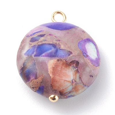 Natural Imperial Jasper Pendants PALLOY-JF00667-1