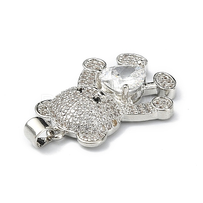 Brass Micro Pave Cubic Zirconia Pendants ZIRC-F137-01P-1