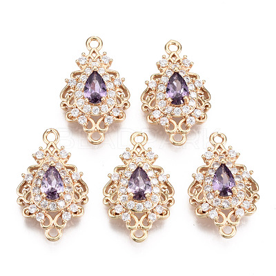 Brass Micro Pave Cubic Zirconia Links Connectors KK-R111-011-A03-1