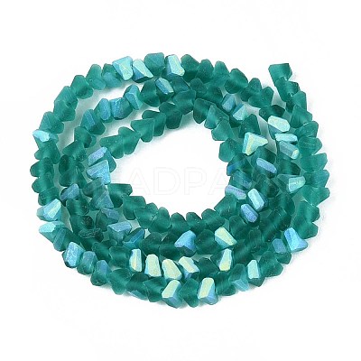 Frosted Transparent Glass Beads Strands GLAA-N054-4mm-09-1