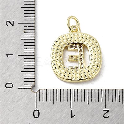 Rack Plating Brass Micro Pave Clear Cubic Zirconia Pendants KK-E102-33G-E-1
