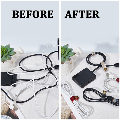 48Pcs 6 Style Cattlehide Cable Straps FIND-CP0001-22-1