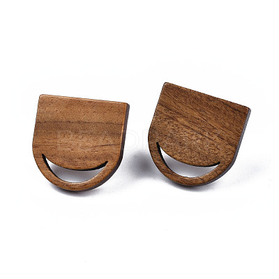 Walnut Wood Stud Earring Findings MAK-N032-010-1