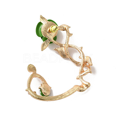 Alloy Rose Climber Wrap Around Stud Earrings for Women EJEW-A096-01D-1