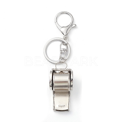 Shining Zinc Alloy Rhinestone Whistle Pendant Keychain KEYC-O014-01P-04-1