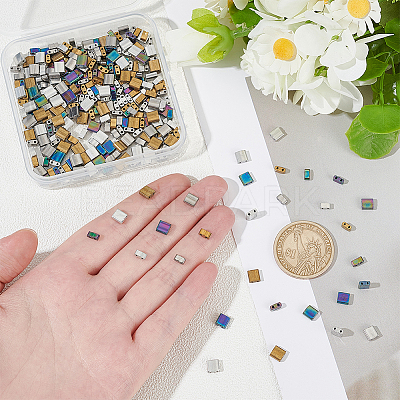 320Pcs 8 Styles Electroplate Glass Seed Beads SEED-WR0001-07-1