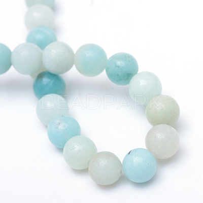 Round Natural Grade A Amazonite Bead Strands X-G-R345-6mm-16-1
