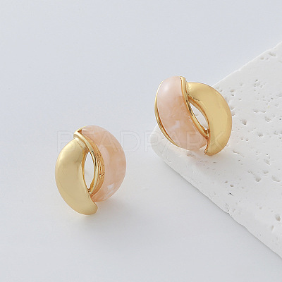 304 Stainless Steel & Resin Stud Earrings for Women GJ4743-3-1