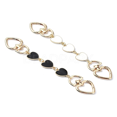 Alloy Enamel Heart Link Bag Chain FIND-YW00003-01-1