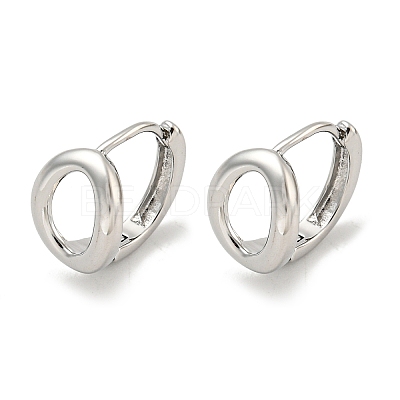Oval Brass Hoop Earrings EJEW-L211-011C-P-1