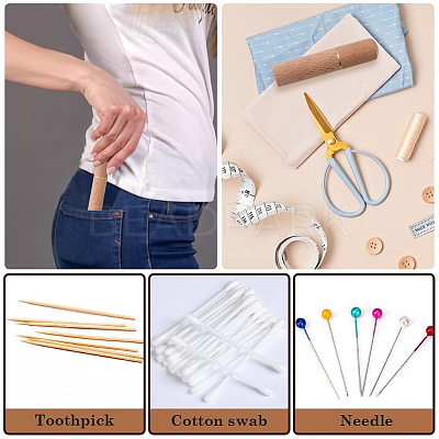 Sandalwood Leather Craft Sewing Needles Case Box TOOL-WH20013-07G-1