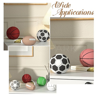 5 Pcs 5 Styles Handmade 3D Sports Ball Theme Molds ST-CJ0043-028-1