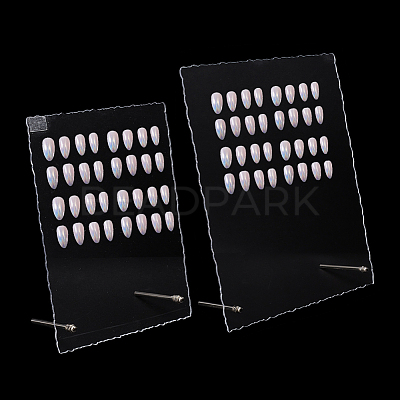 2 Sets 2 Styles Rectangle Transparent Acrylic Nail Art Display Board ODIS-NB0001-35-1