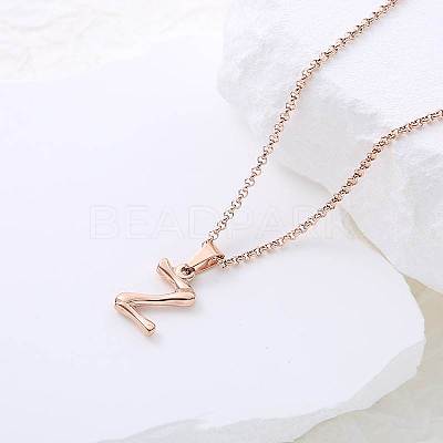 Stainless Steel Letter Pendant Necklaces for Women Men GR8130-26-1