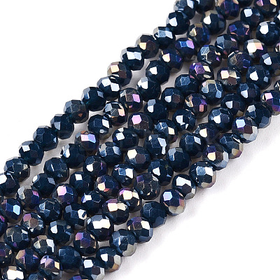 Electroplate Glass Beads Strands EGLA-A044-P2mm-B16-1