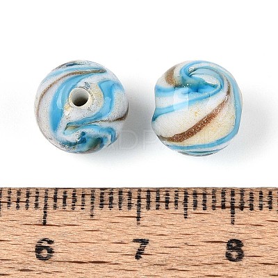 Handmade Gold Sand Lampwork Beads LAMP-T024-11C-1