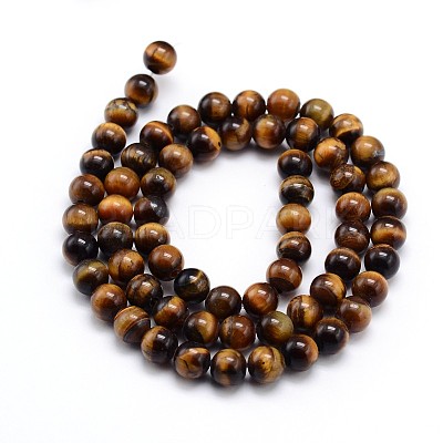 Natural Tiger Eye Beads Strands G-J303-11-4mm-1