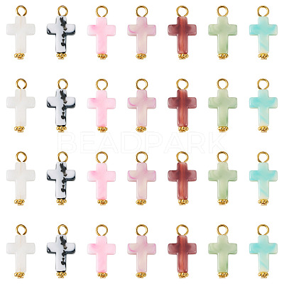 105Pcs 7 Colors Acrylic Imitation Gemstone Pendants FIND-TA0009-34G-1