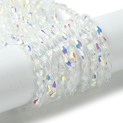 Transparent Electroplate Glass Beads Strands GLAA-K064-04A-AB03-1