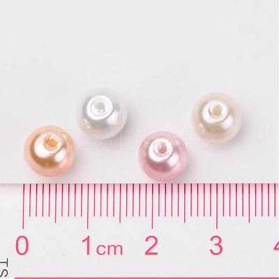 Barely Pink Mix Pearlized Glass Pearl Beads HY-X006-8mm-01-1