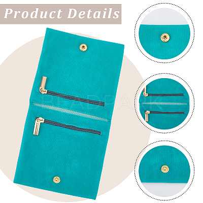 3Pcs 3 Colors Folding Velvet Jewelry Storage Bags for Earrings Rings Bracelets ABAG-CN0001-69C-1
