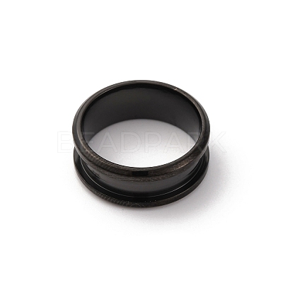201 Stainless Steel Grooved Finger Ring Settings STAS-TAC0001-10A-B-1