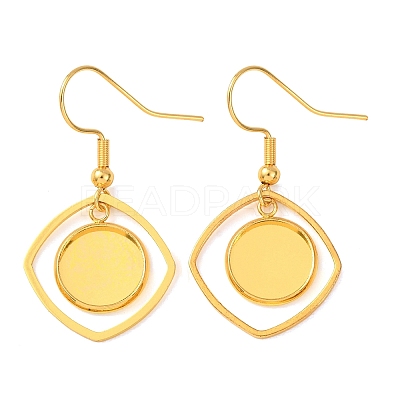 304 Stainless Steel Earring Cabochon Settings STAS-D267-01D-G-1
