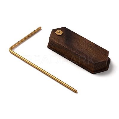 L Shaped Brass Bar & Wood Earring Organizer Display Racks for Earrings ODIS-B002-04-1