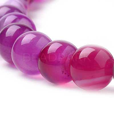 Natural Striped Agate/Banded Agate Beads Strands G-S259-04-6mm-1
