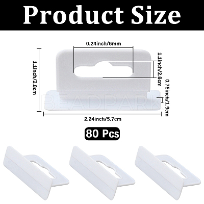 80Pcs Rectangle PP with PE Hanging Tabs KY-CP0001-35B-1