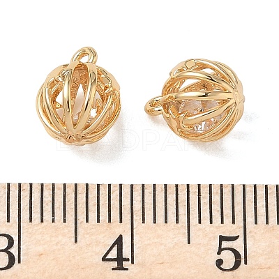 Brass Micro Pave Clear Cubic Zirconia Pendants KK-D261-01G-08-1