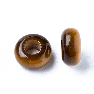 Natural Tiger Eye European Beads LS-X-G-G740-12x6mm-10-1